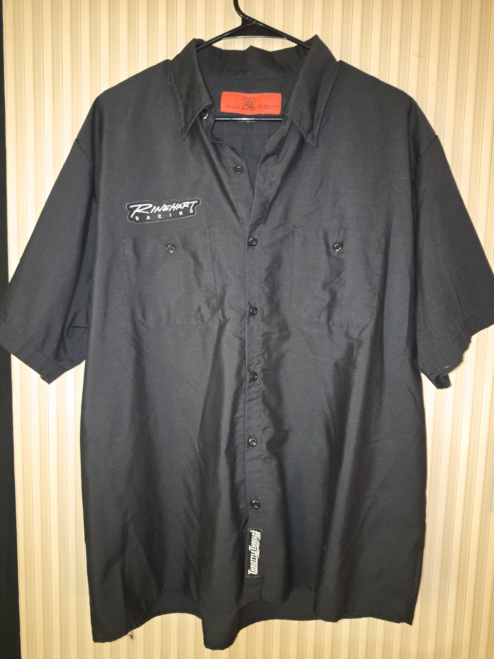 Throttle Threads Rinehart Racing Mechanic Shop Shirt Black Mens 2XL XXL